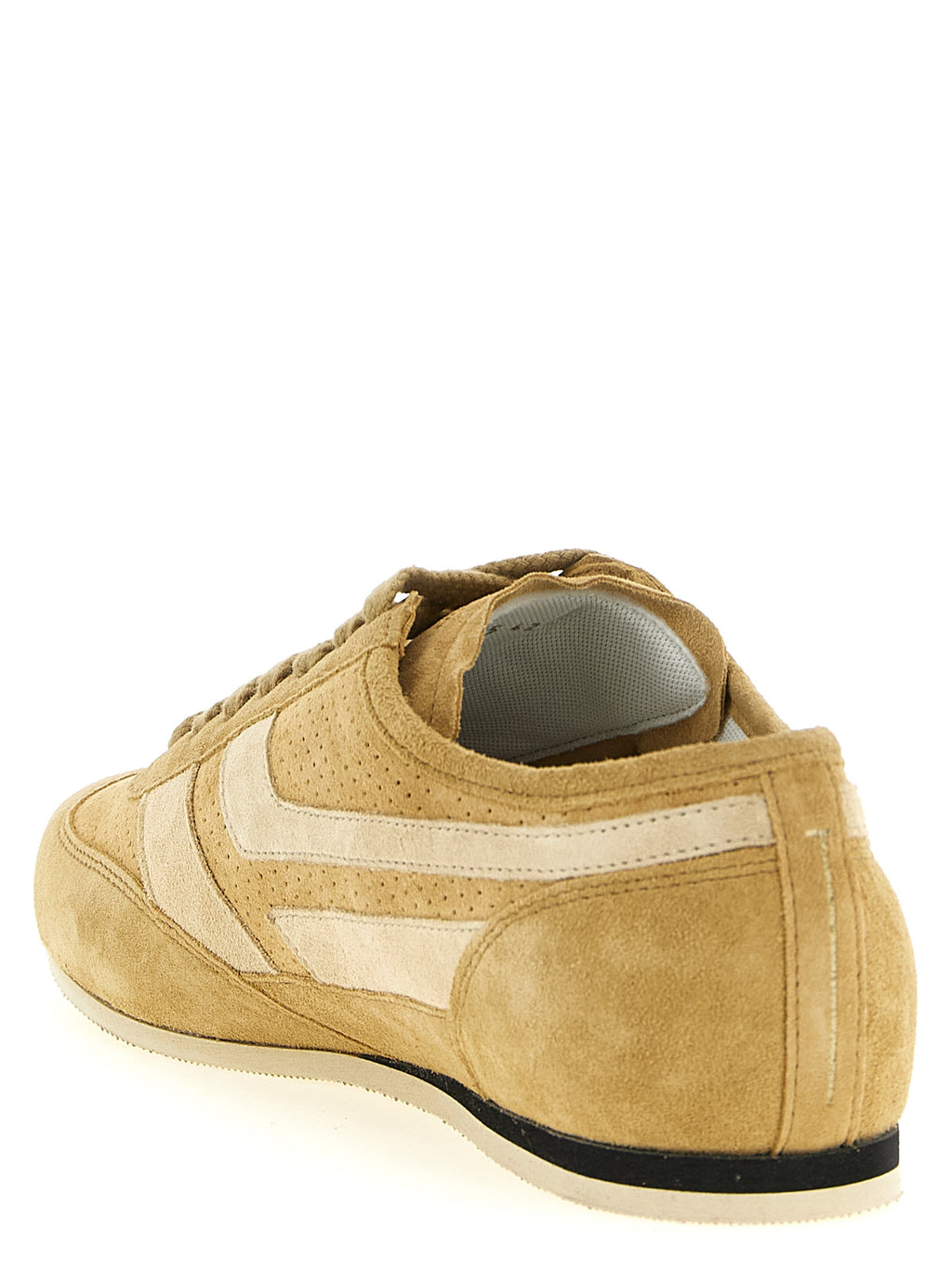 Beige Kalbsleder-Sneakers