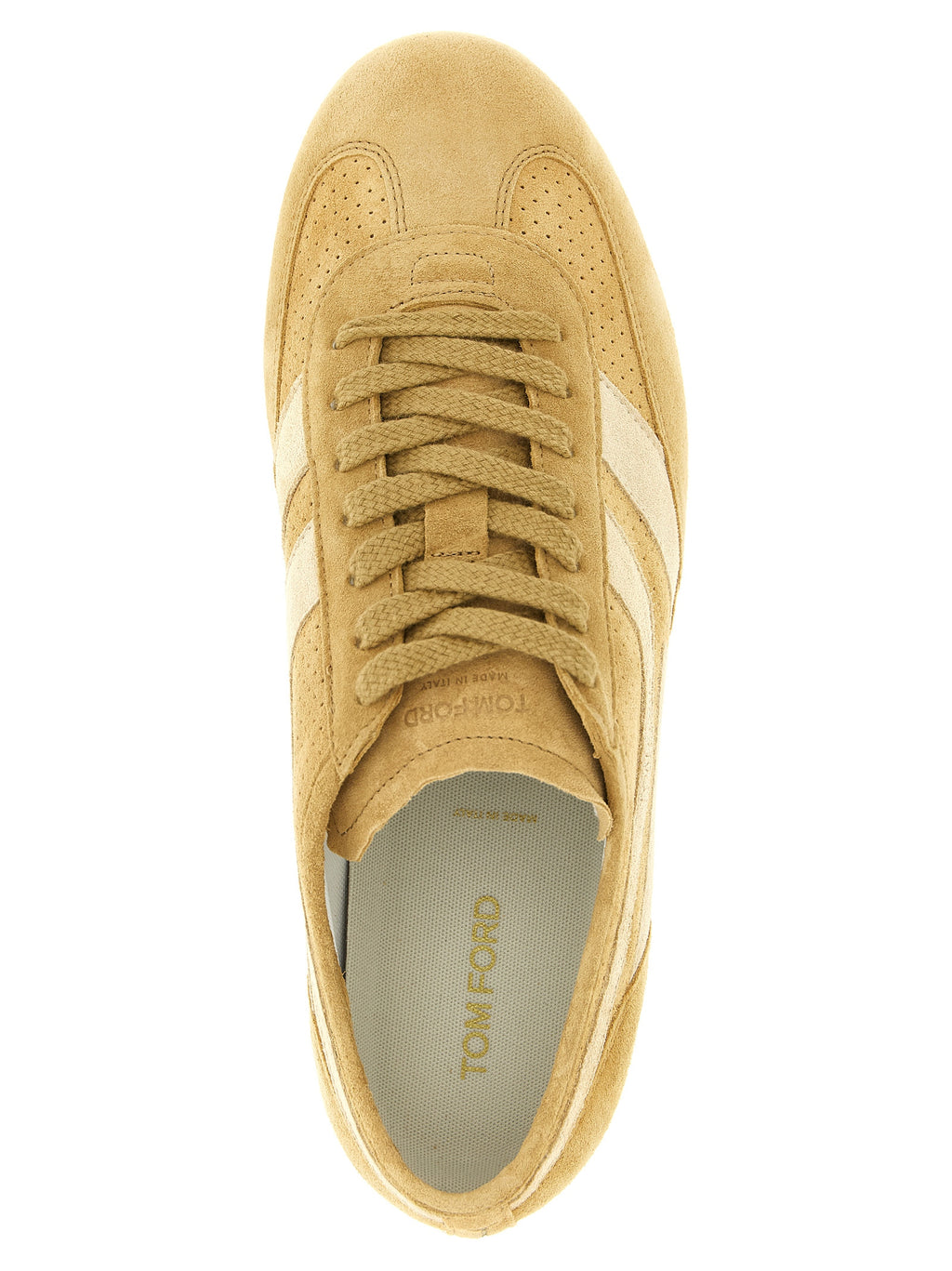 Beige Kalbsleder-Sneakers