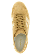 Beige Kalbsleder-Sneakers