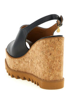 Schwarze Keilsandalen aus Polyurethan