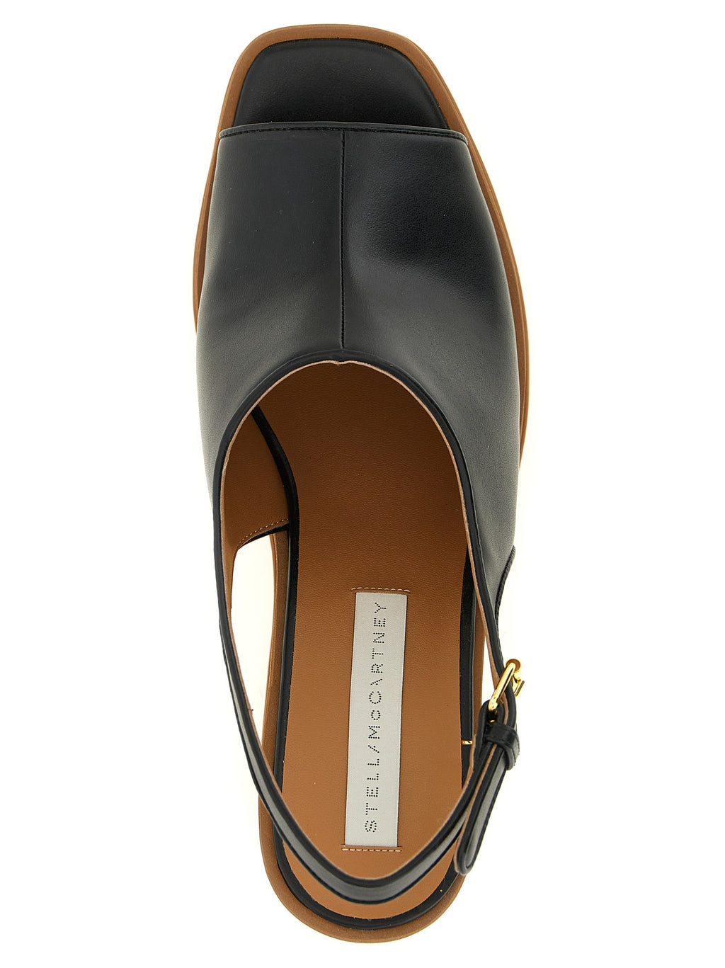 Schwarze Keilsandalen aus Polyurethan