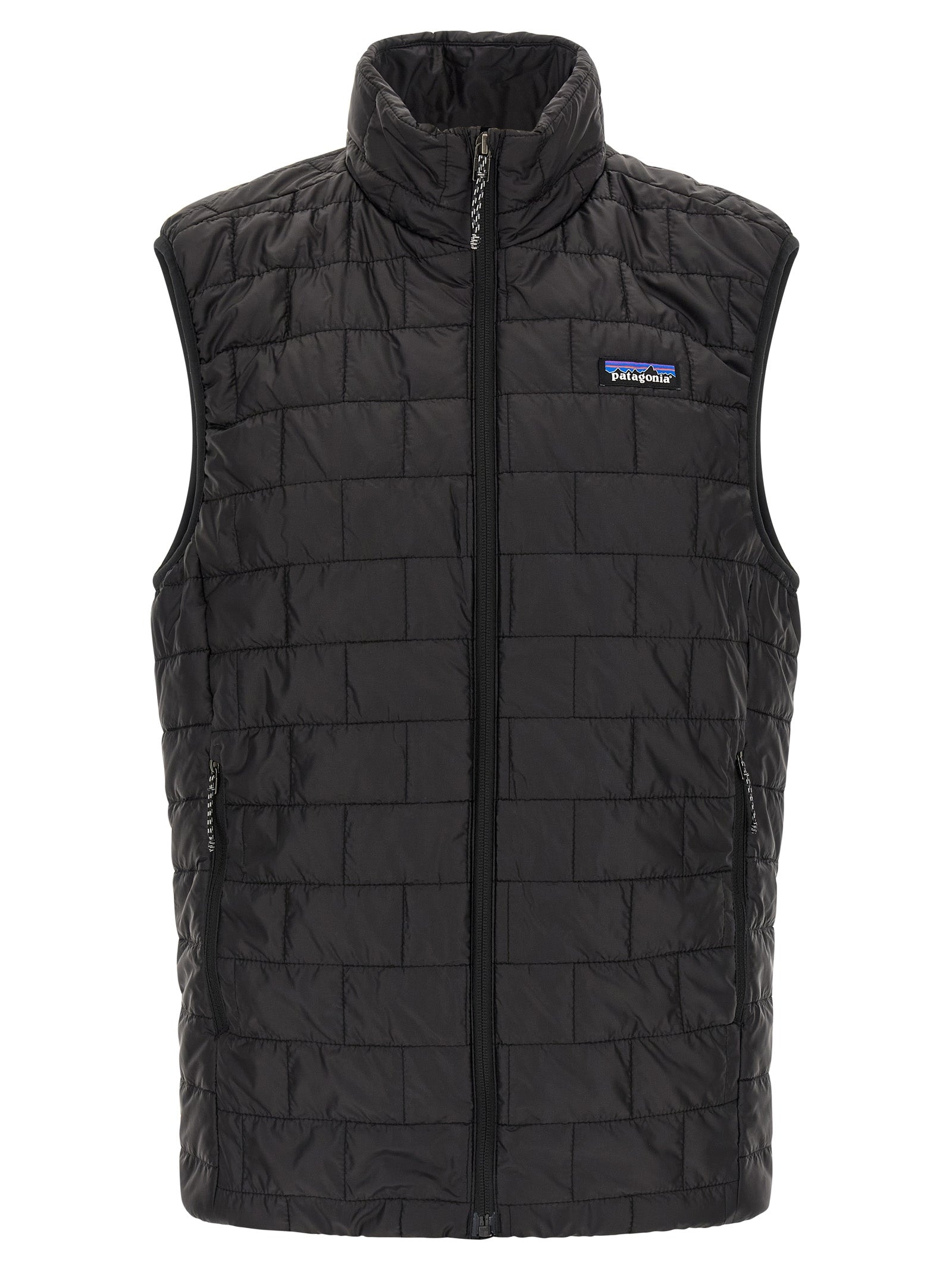 Schwarze ärmellose Jacke aus Polyester