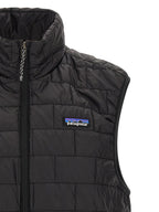 Schwarze ärmellose Jacke aus Polyester