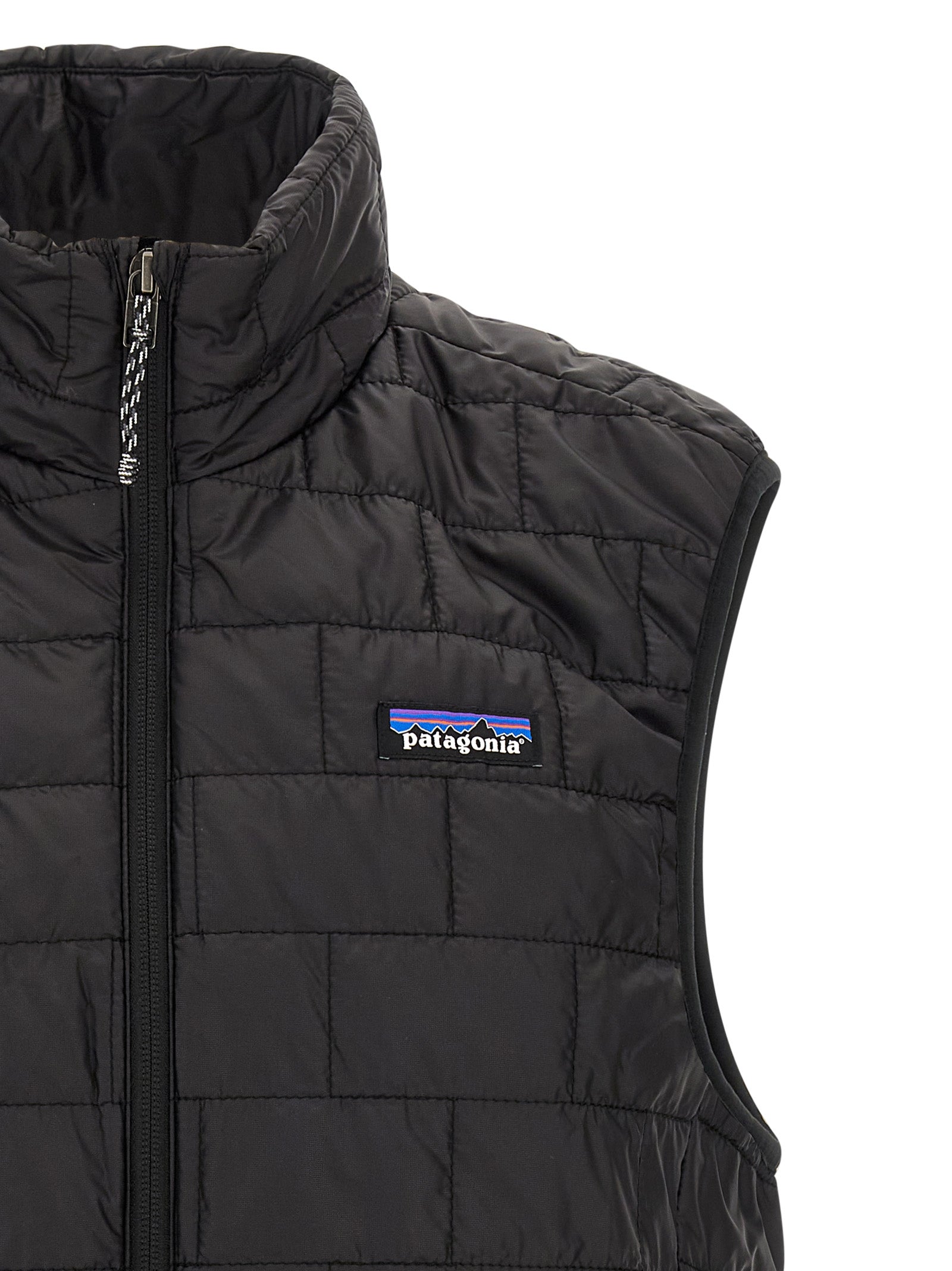 Schwarze ärmellose Jacke aus Polyester