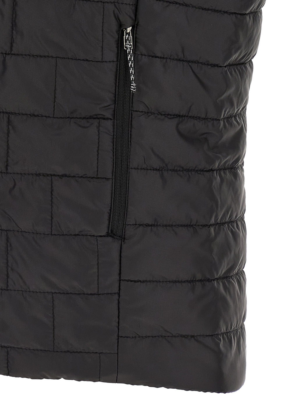 Schwarze ärmellose Jacke aus Polyester