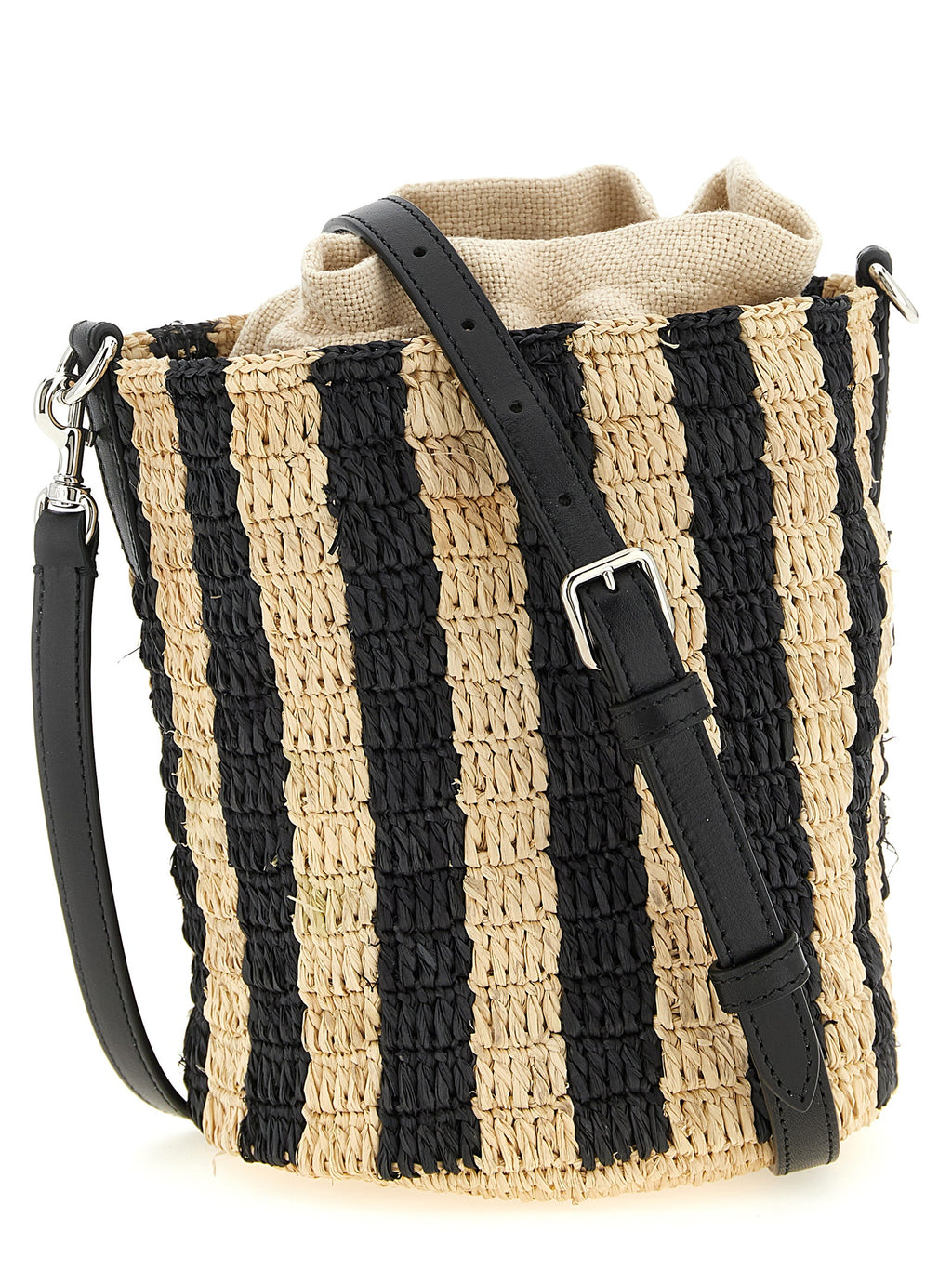 Schwarze Stroh Schultertasche