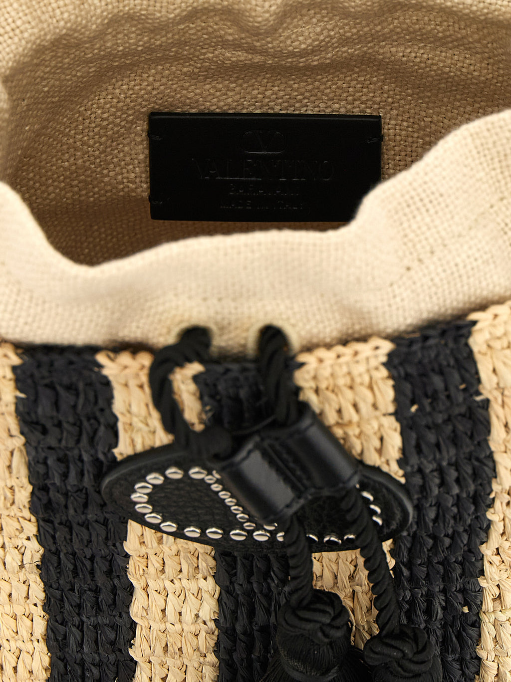 Schwarze Stroh Schultertasche