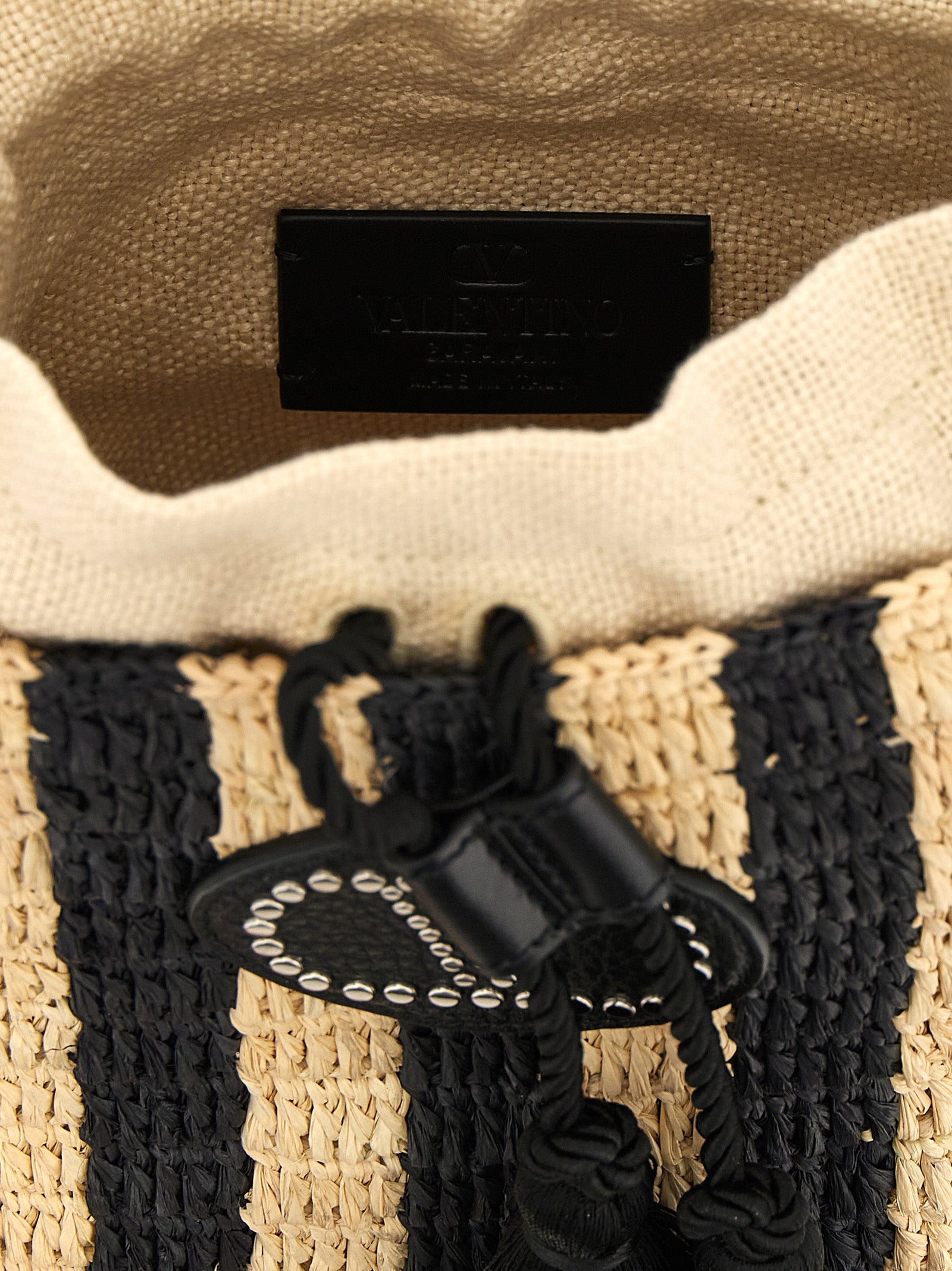 Schwarze Stroh Schultertasche