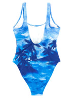 Blaues One-Piece-Badeanzug aus Nylon
