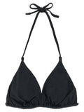 Schwarzer Bikini aus recyceltem Polyester