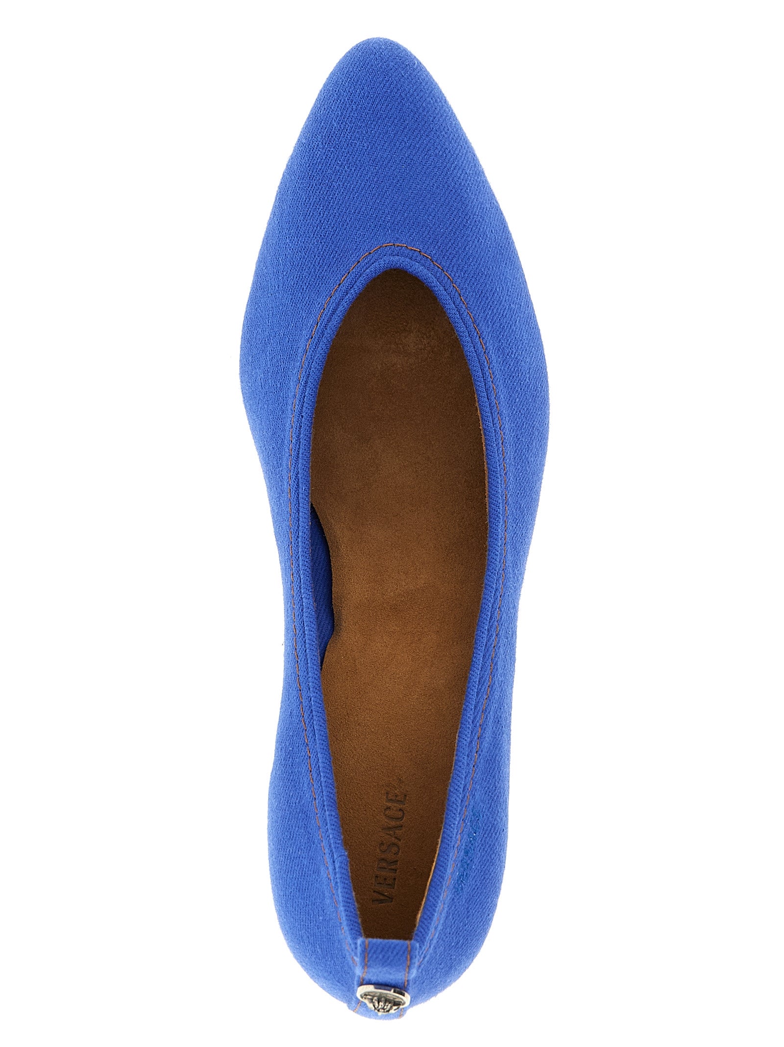 Blaue Pumps aus Baumwolle mit mittlerem Absatz