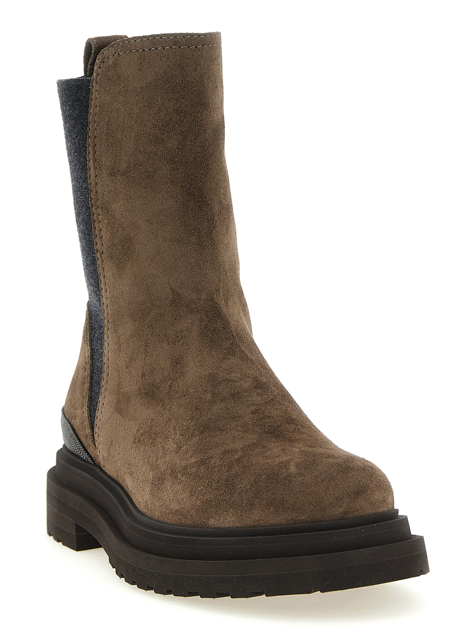 Ankle Boots aus braunem Kalbsleder
