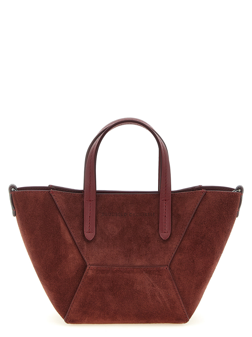 Handtasche aus bordeauxrotem Kalbsleder