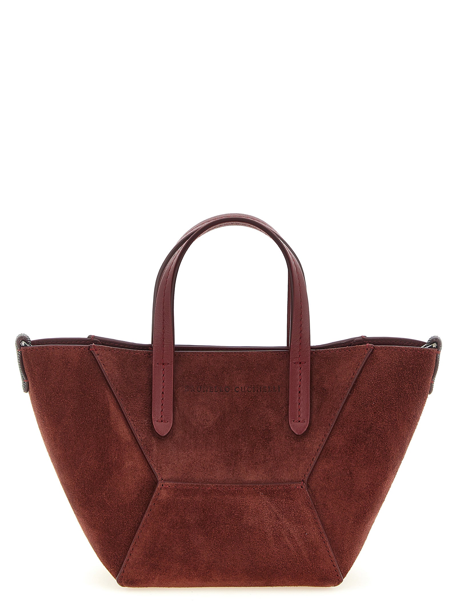 Handtasche aus bordeauxrotem Kalbsleder