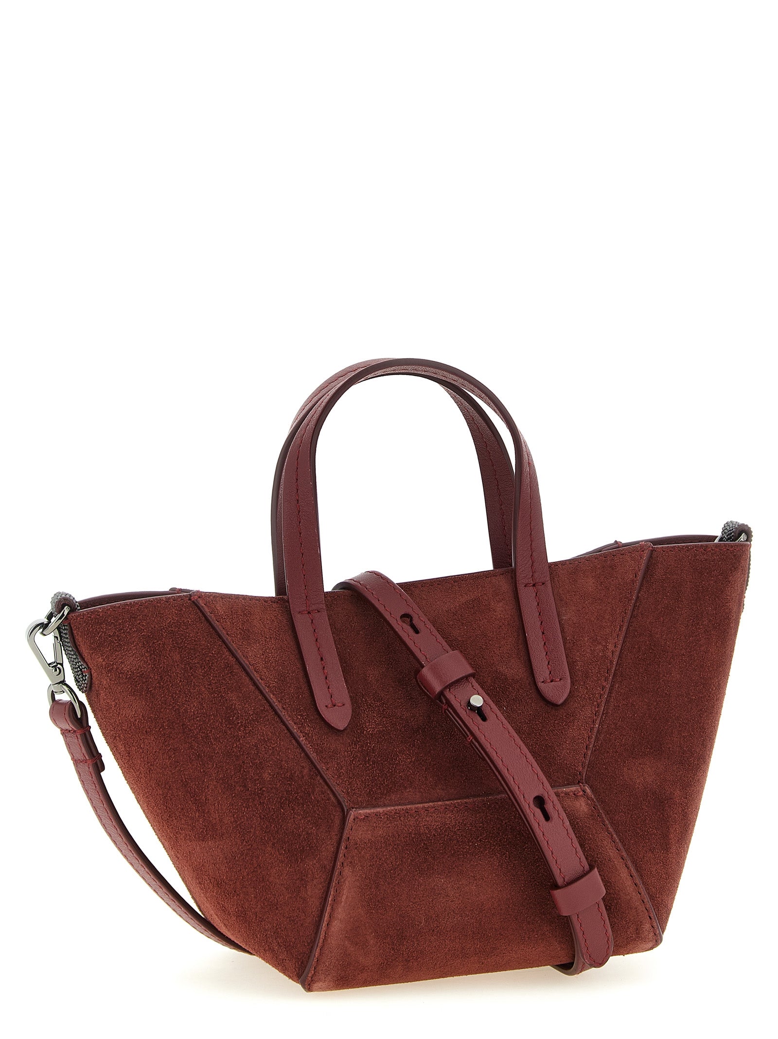 Handtasche aus bordeauxrotem Kalbsleder