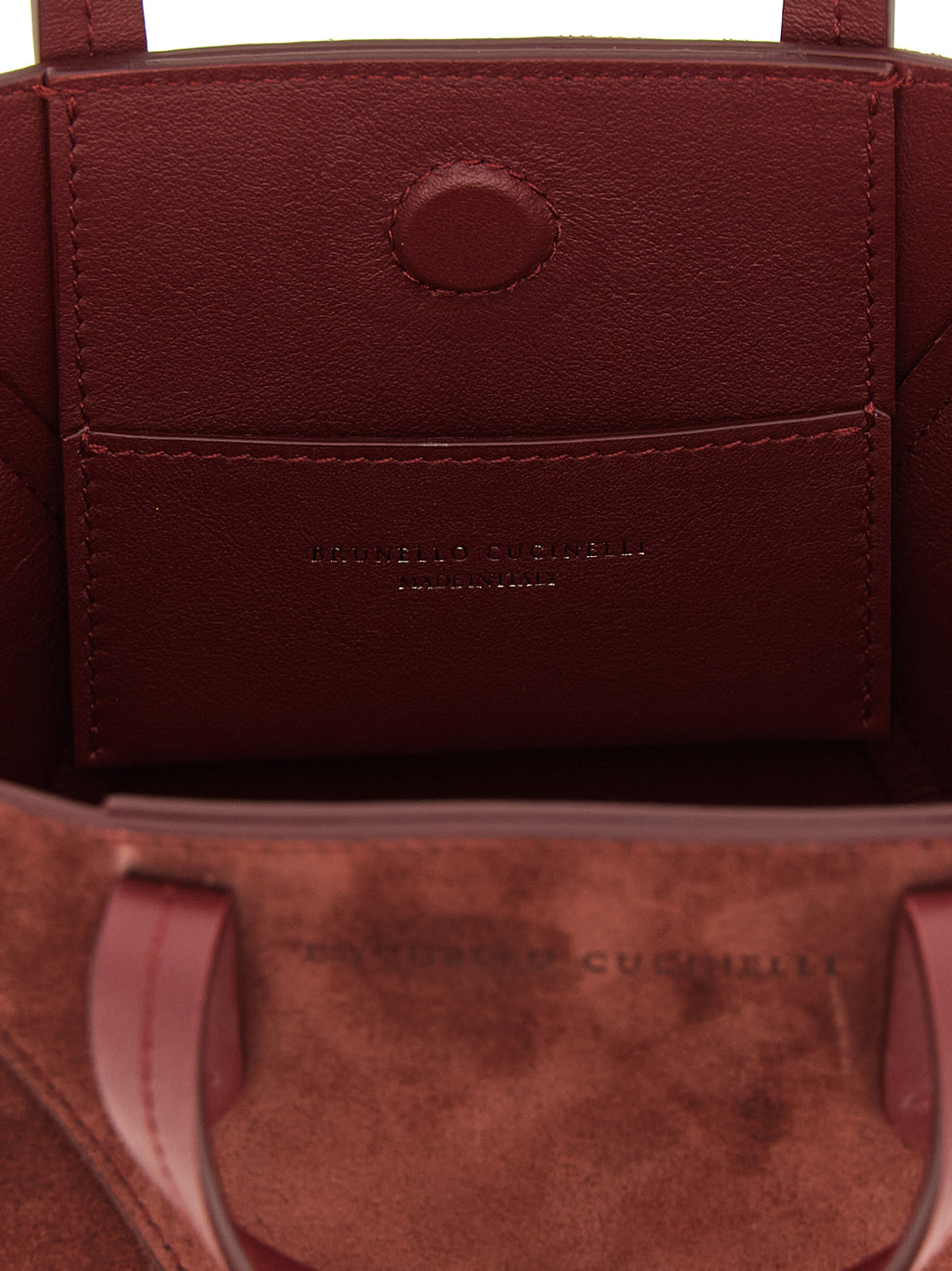 Handtasche aus bordeauxrotem Kalbsleder