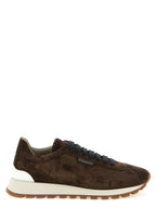 Braune Kalbsleder-Sneaker im Athletic-Stil