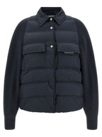 Blaue Polyester-Jacke in voller Länge