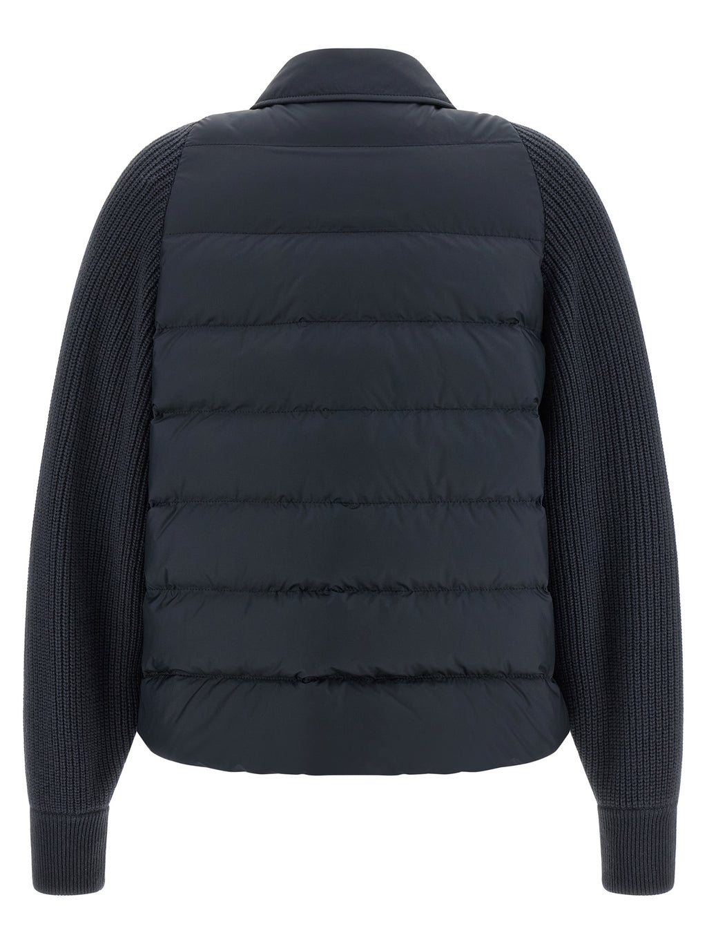 Blaue Polyester-Jacke in voller Länge