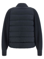 Blaue Polyester-Jacke in voller Länge