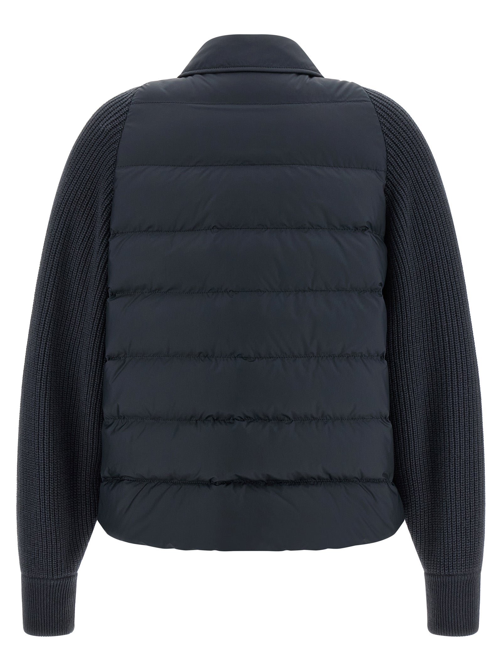 Blaue Polyester-Jacke in voller Länge
