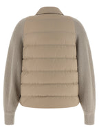 Beige Polyester Shell Jacke