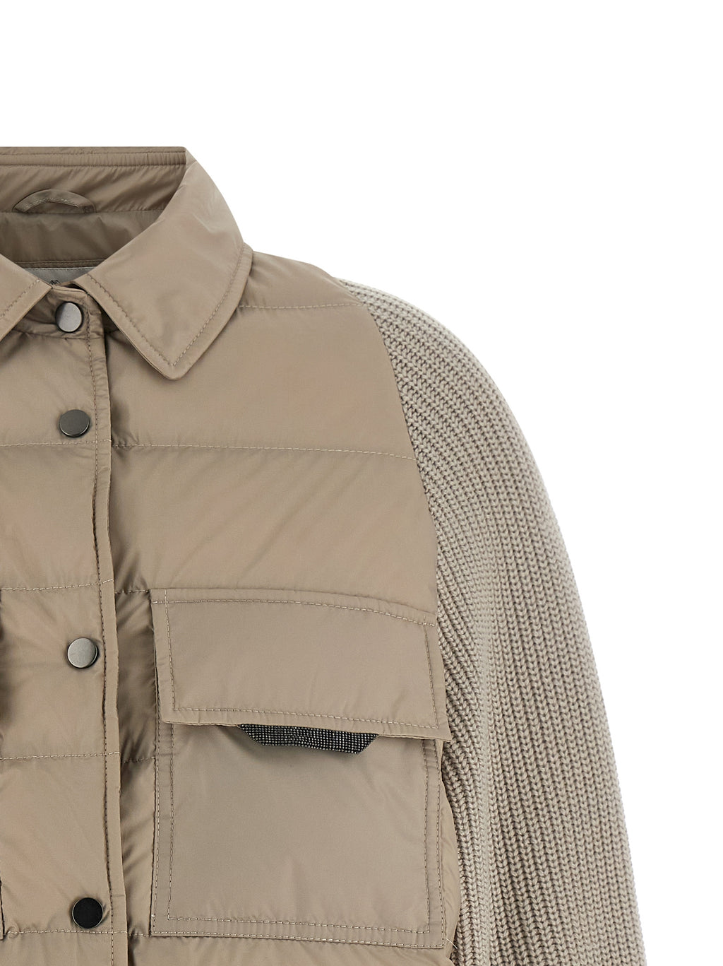 Beige Polyester Shell Jacke