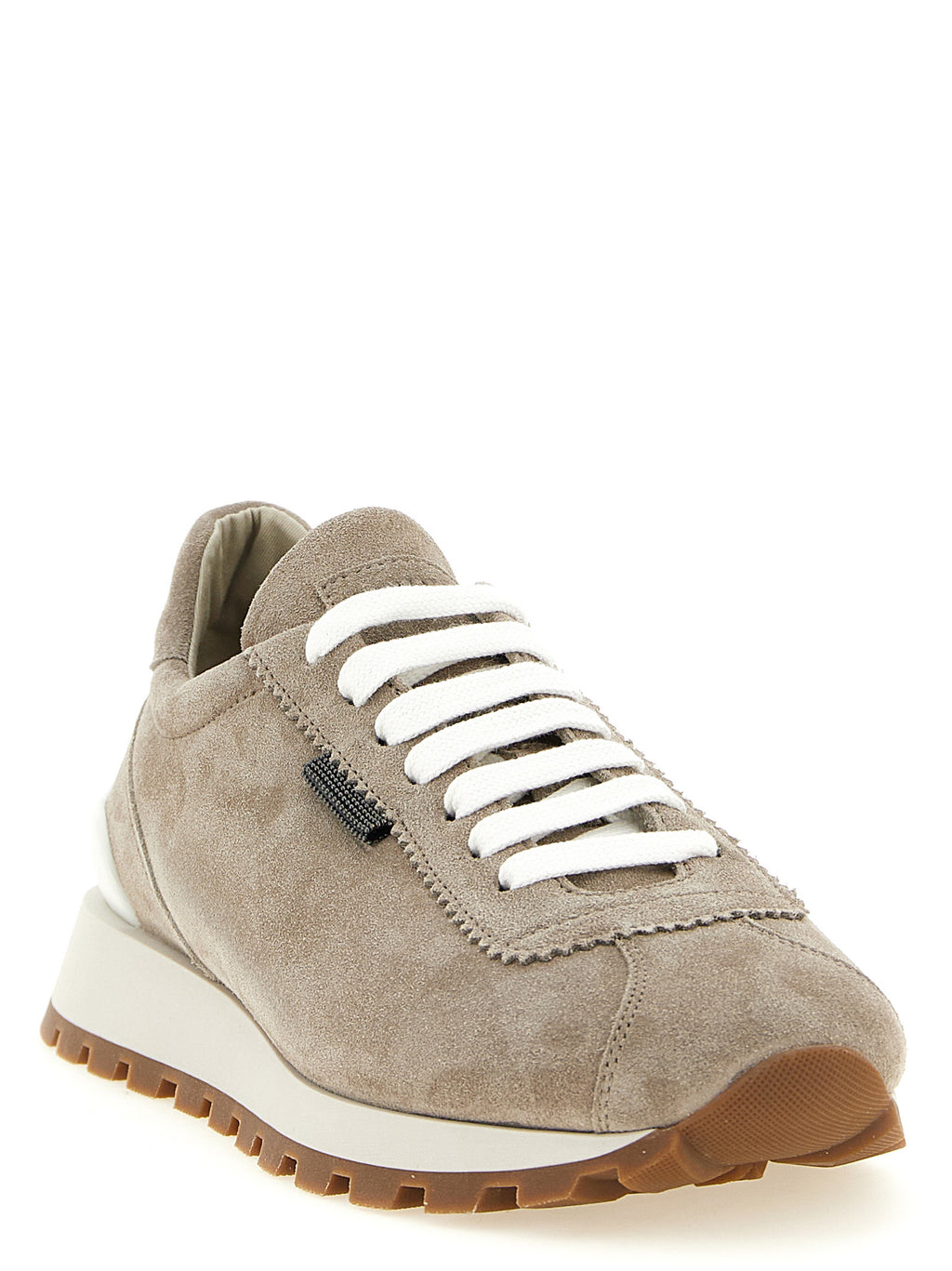 Beige Kalbsleder Sneaker