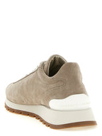 Beige Kalbsleder Sneaker