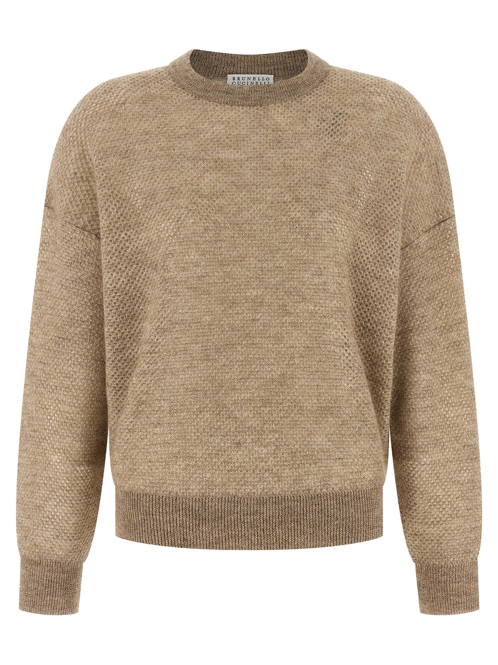 Beige Wollstrickjacke