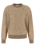 Beige Wollstrickjacke