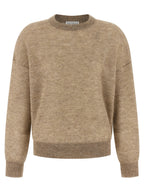 Beige Wollstrickjacke