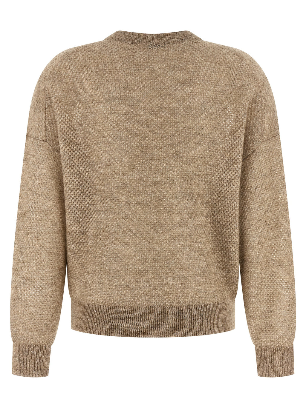 Beige Wollstrickjacke