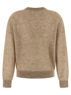 Beige Wollstrickjacke