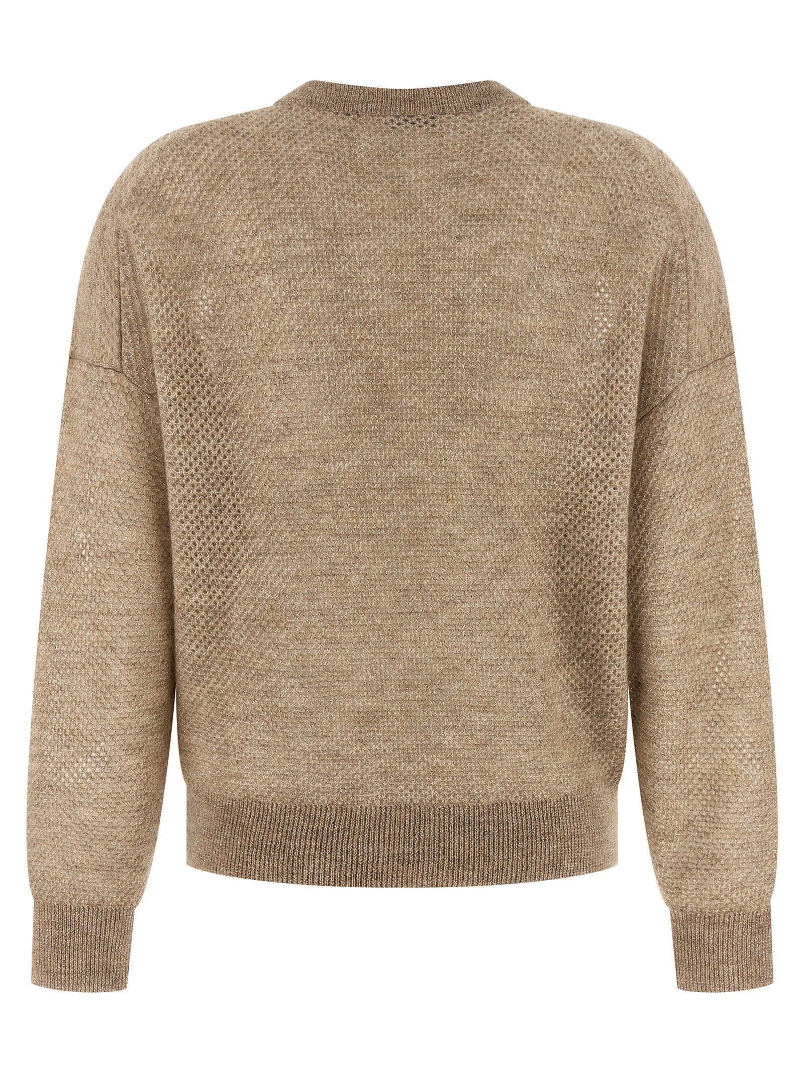 Beige Wollstrickjacke
