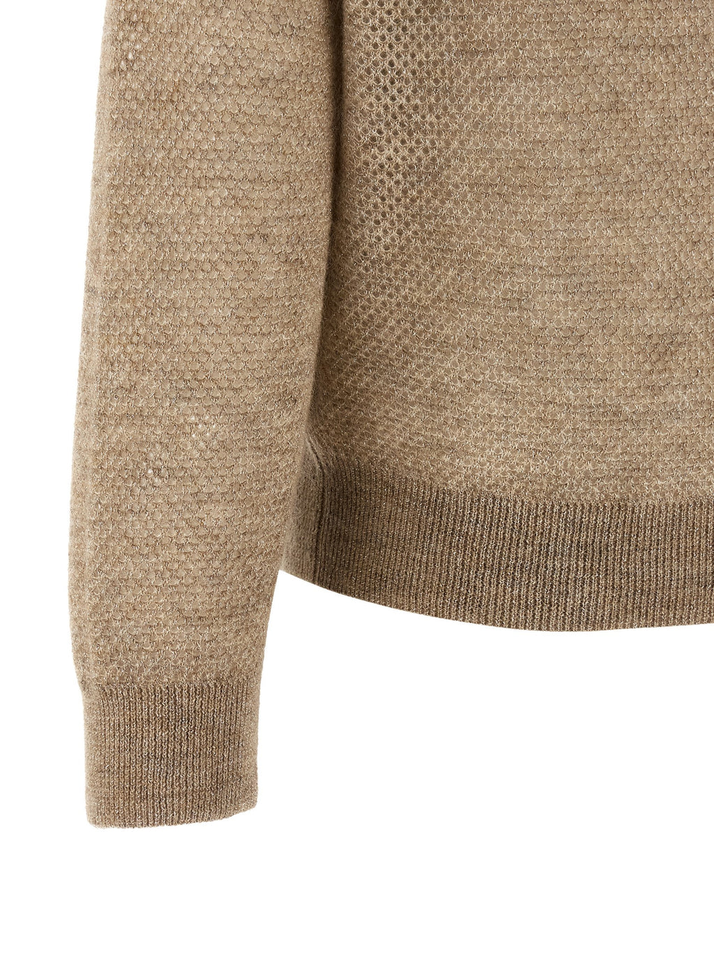 Beige Wollstrickjacke