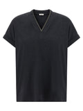 Graues Baumwoll-T-Shirt