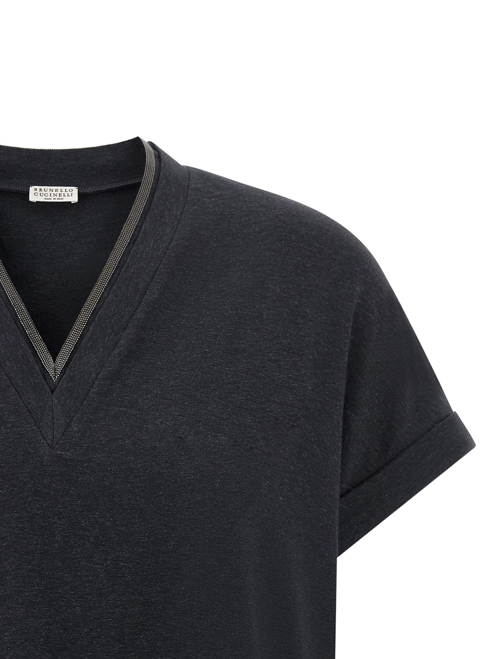 Graues Baumwoll-T-Shirt