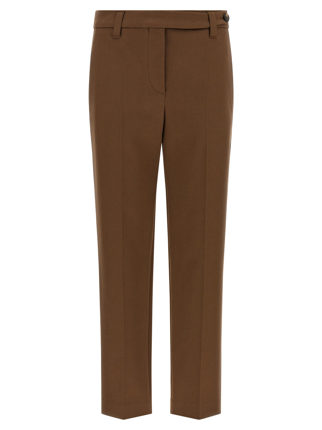 Braune Baumwoll-Cropped-Hose