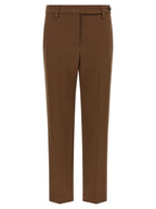Braune Baumwoll-Cropped-Hose