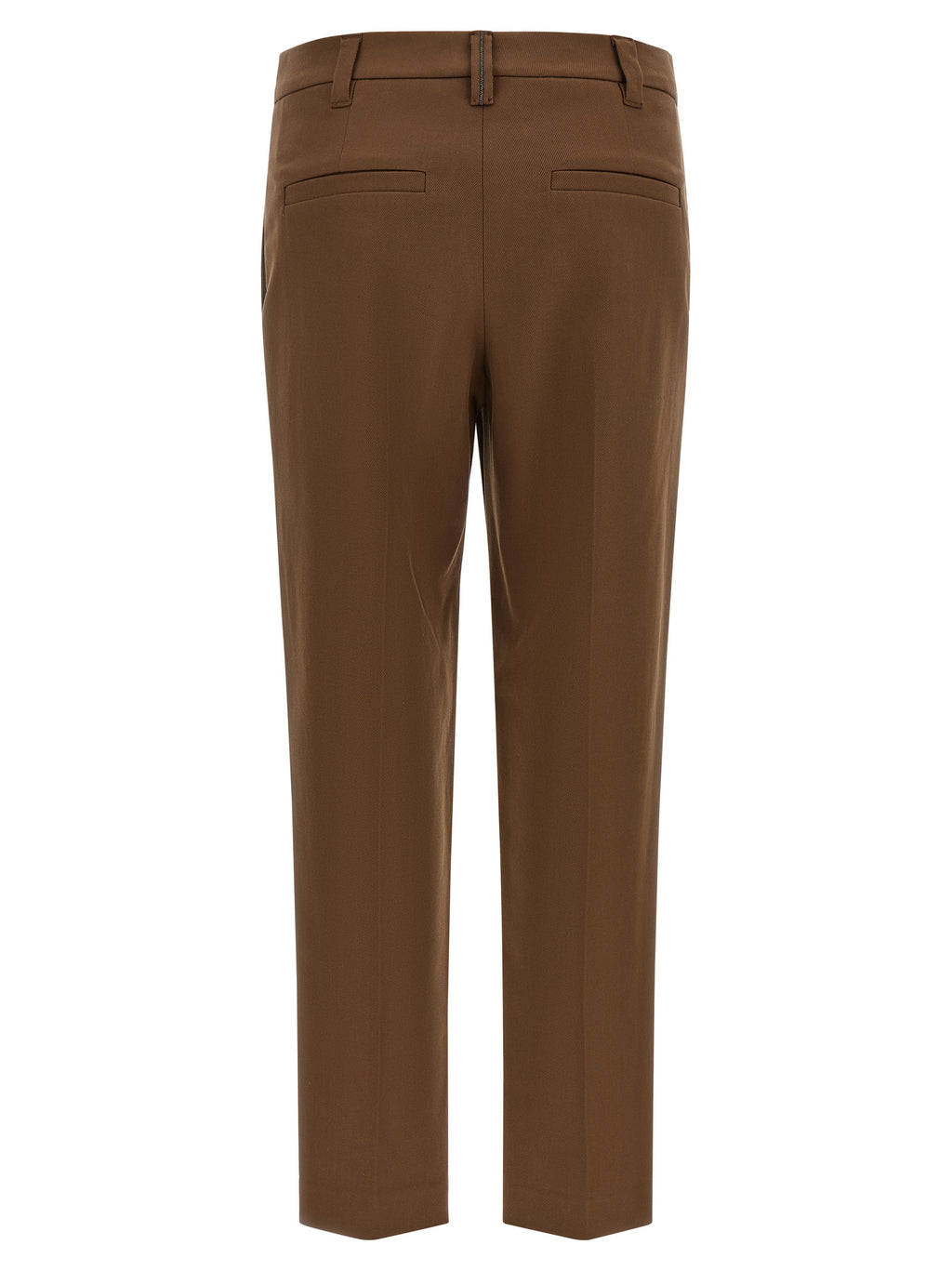 Braune Baumwoll-Cropped-Hose