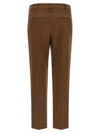 Braune Baumwoll-Cropped-Hose