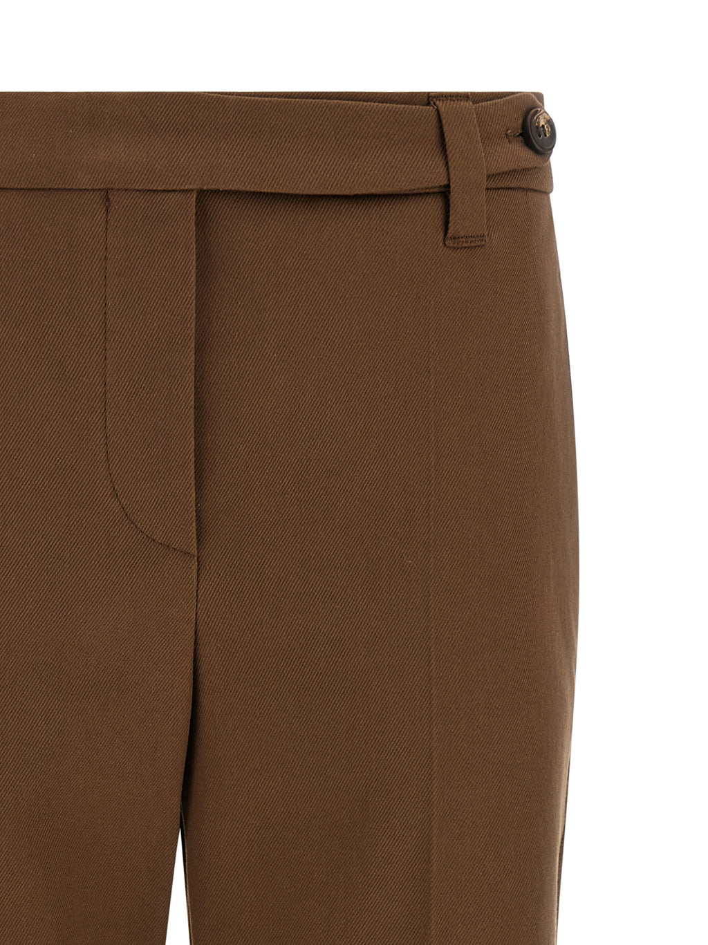 Braune Baumwoll-Cropped-Hose
