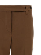 Braune Baumwoll-Cropped-Hose