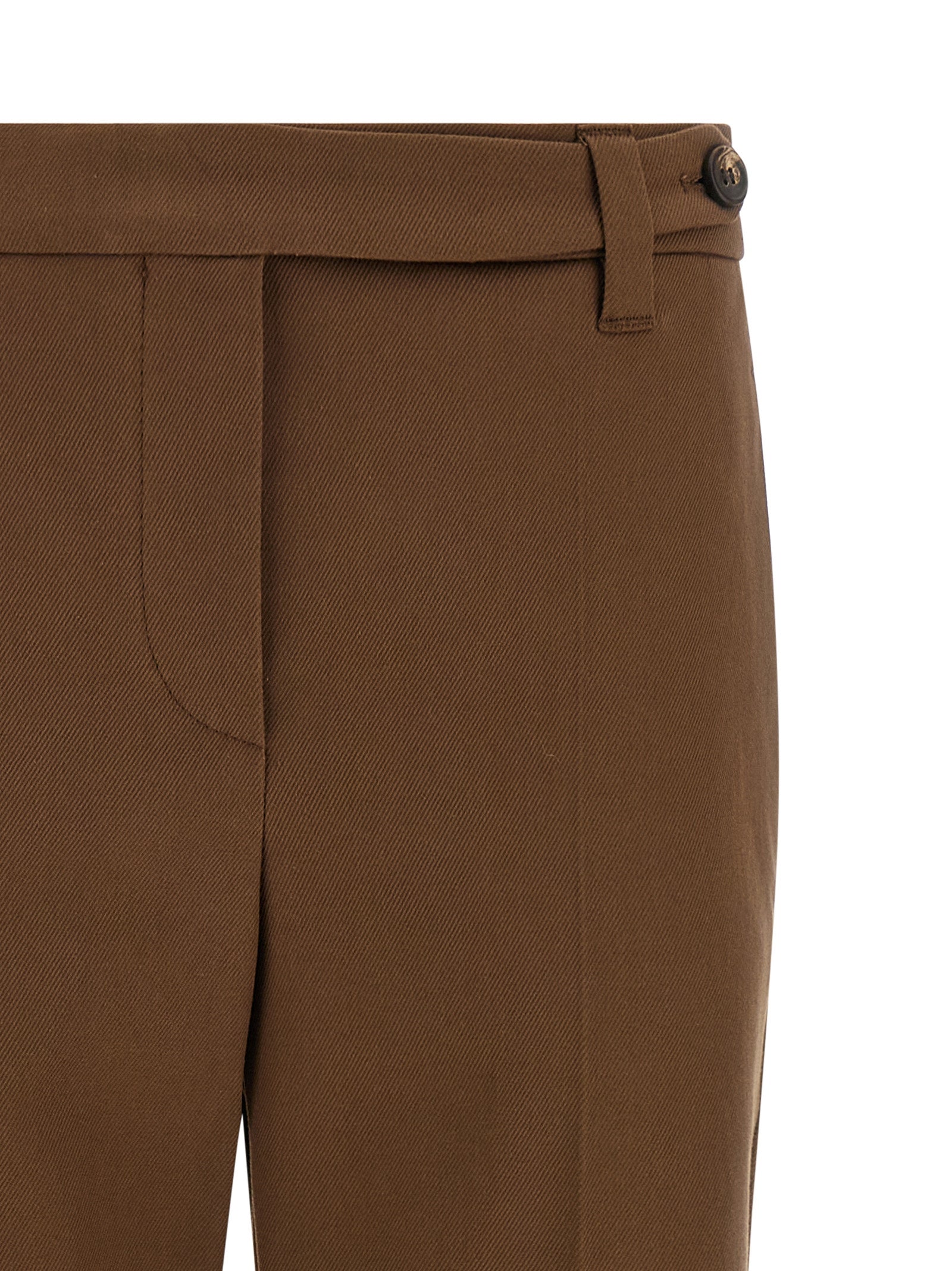 Braune Baumwoll-Cropped-Hose