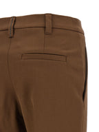 Braune Baumwoll-Cropped-Hose