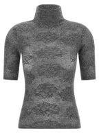 Grauer Seiden-Cardigan