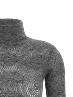 Grauer Seiden-Cardigan