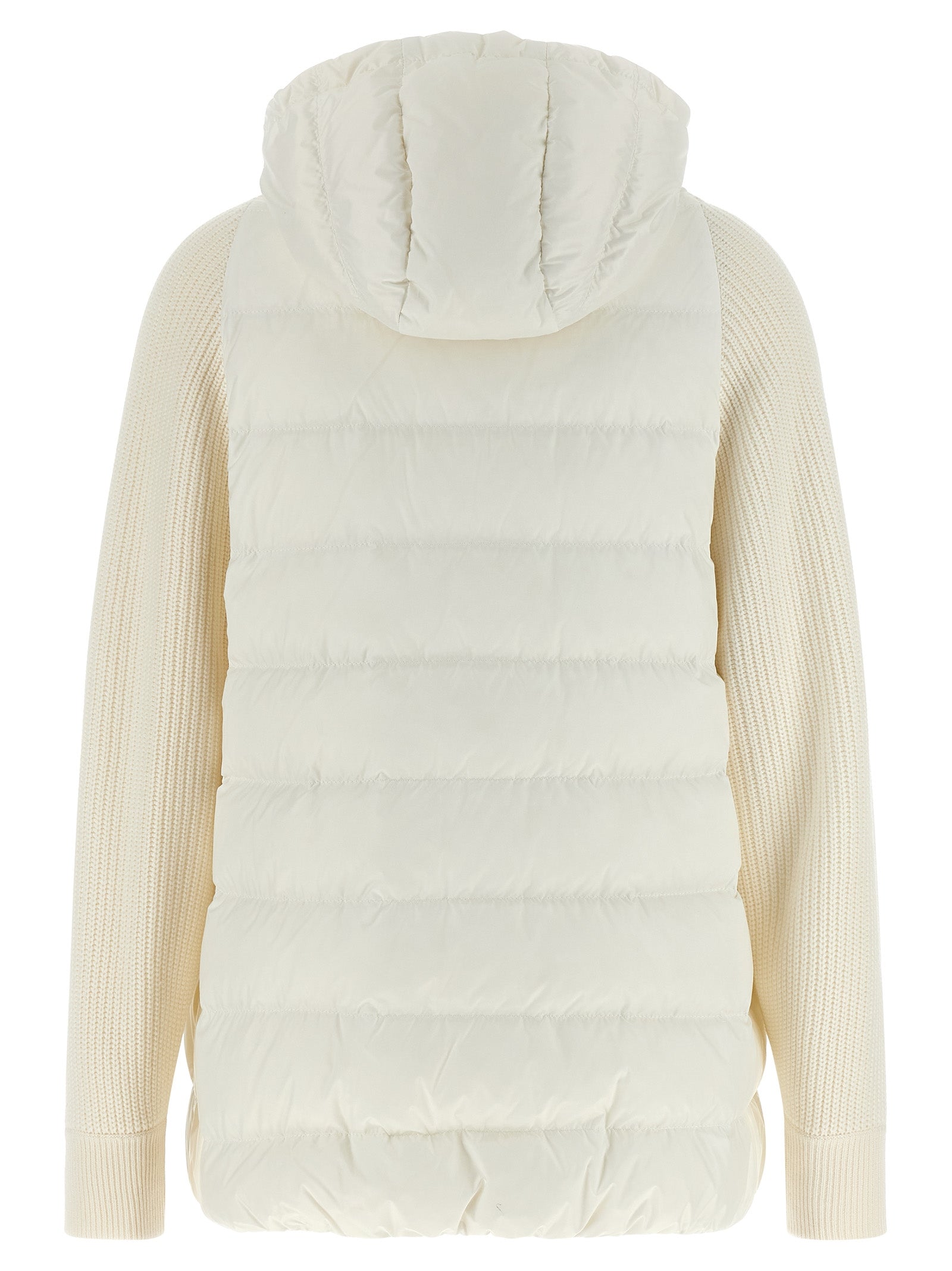 Weiße Polyester-Jacke in voller Länge