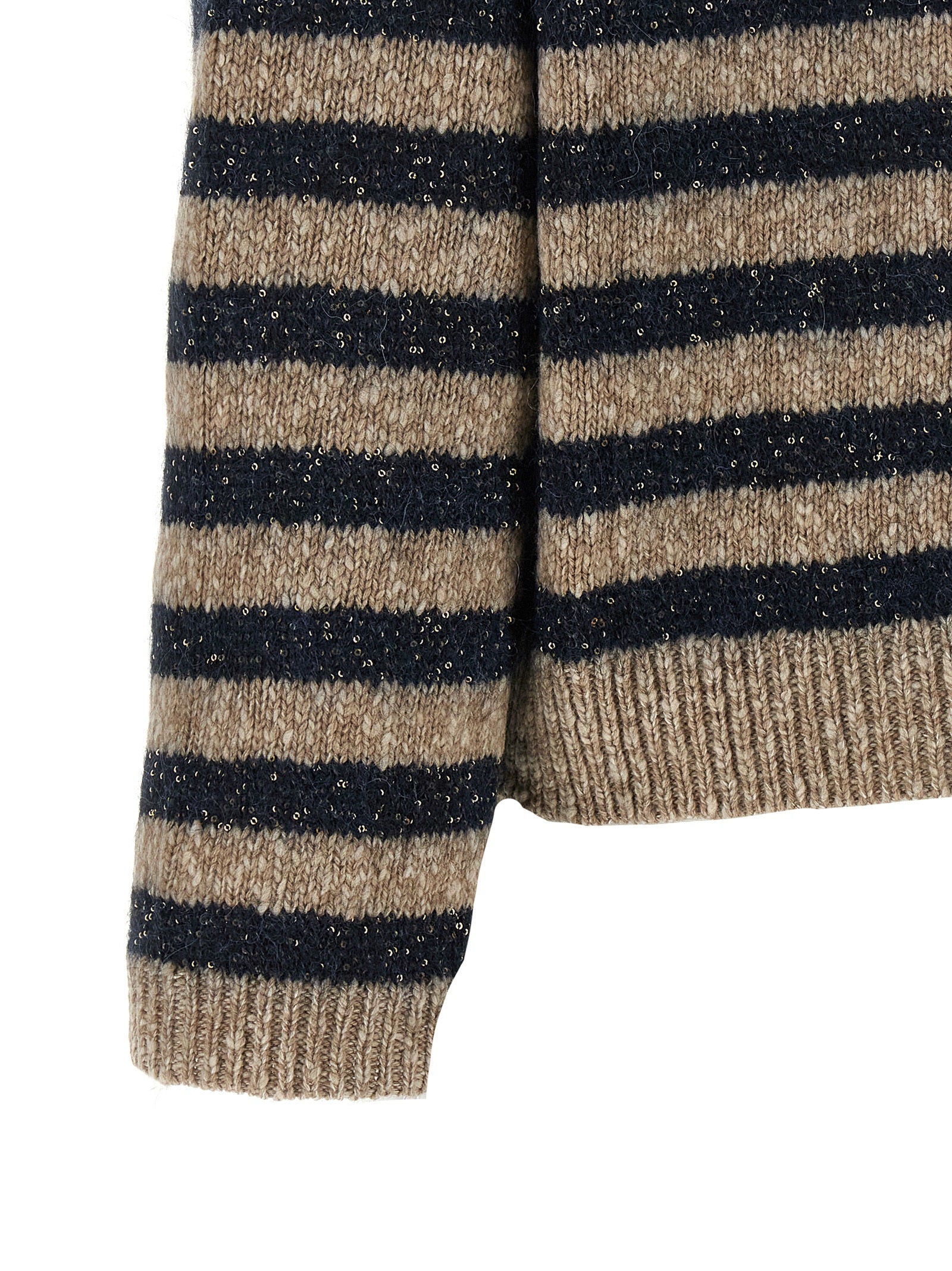 Mehrfarbige Wollstrickjacke